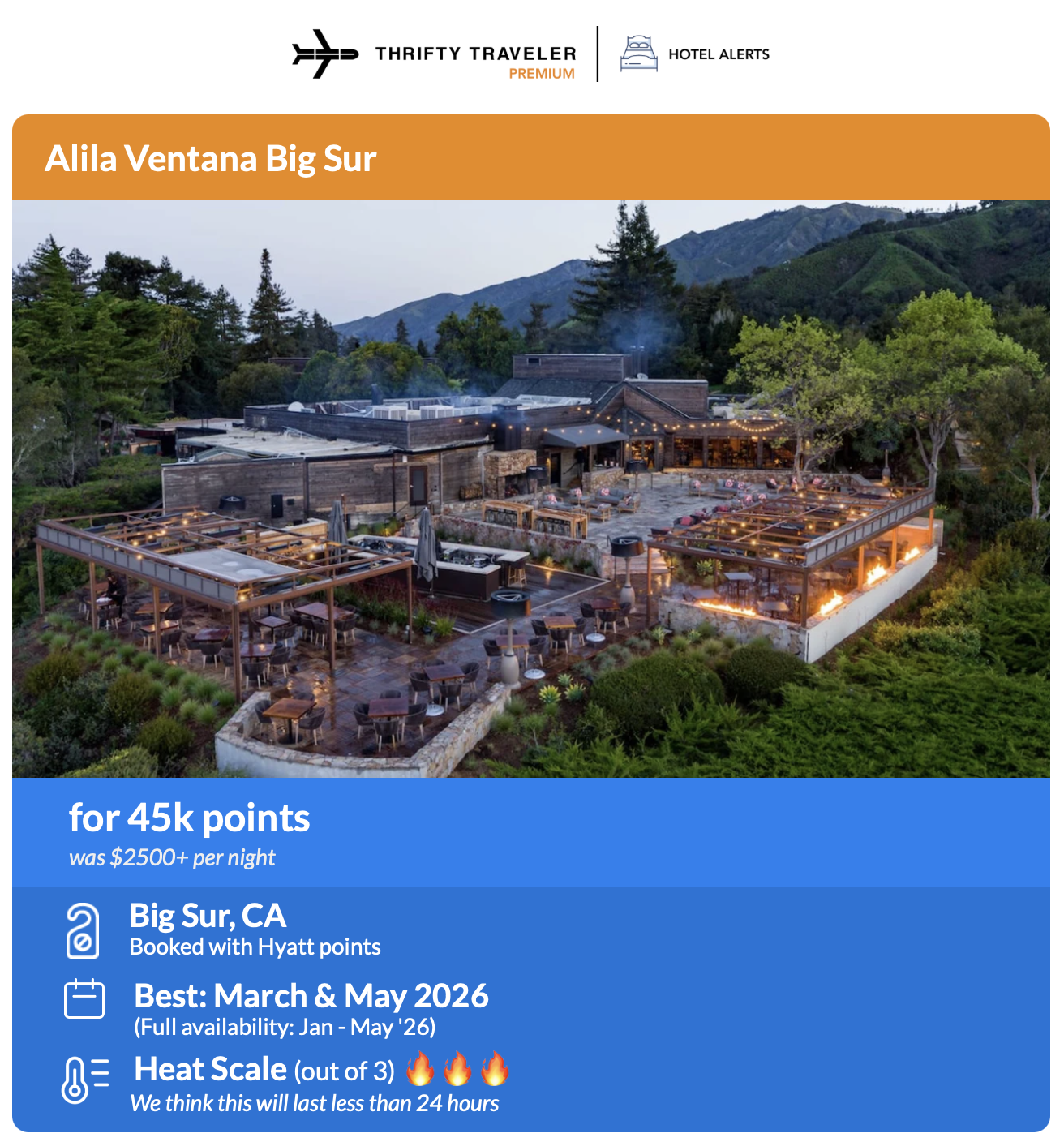 Alila Ventana Big Sur hotel deal email